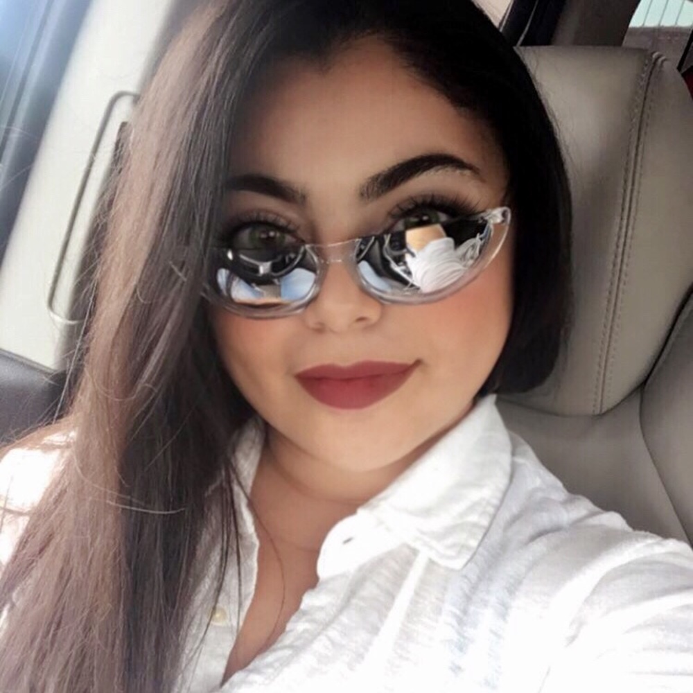 “Sandy” Half Frame Slim Cat Eye Mini Shades